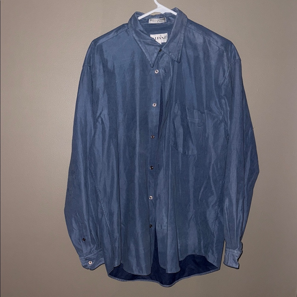 Alfani Steel Blue Microfiber Shirt